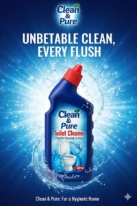 clean & pure power plus sparkling lemon toilet cleaner, 500ml| new efetive organic formulated | long lasting fragneas |